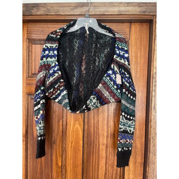 Free People Fairisle Bolero cropped sweater Small - Picture 2 of 7